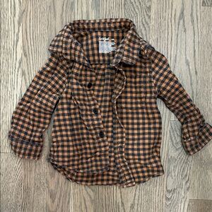 Cat & Jack Kids Plaid Shirt - Black and Orange
